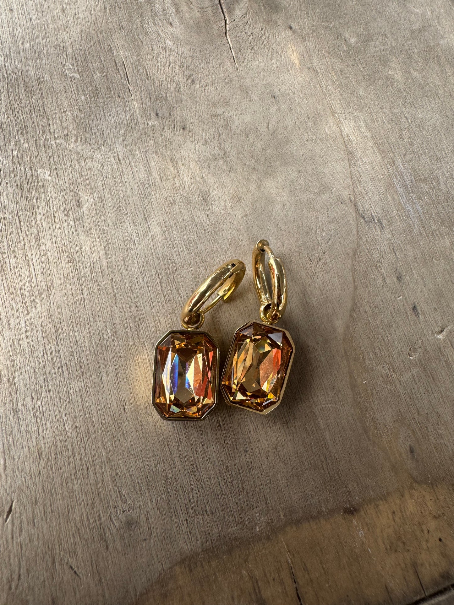 Citrine Gemstone Glam Drop Earrings
