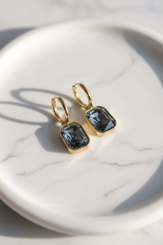 Smoky Gemstone Glam Drop Earrings