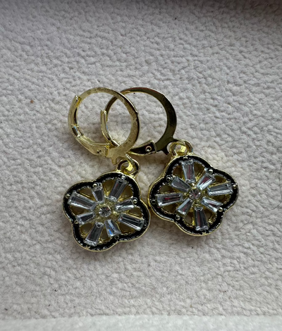 Clover sparkle drop earrings - AANI & RU